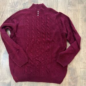 Karen Scott Women's Burgundy Turtleneck Sweater